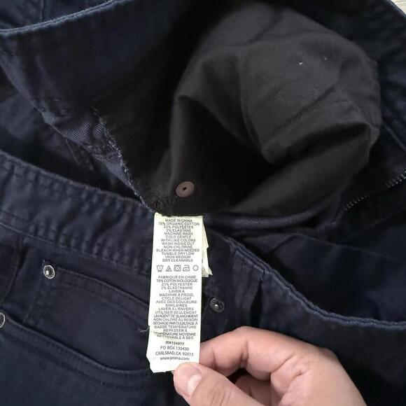 PrAna Slim Fit Navy Chino Pants Mens Size 40x30 Organic Cotton Casual Trousers - Picture 2 of 10